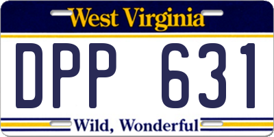 WV license plate DPP631