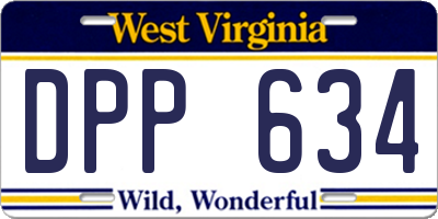 WV license plate DPP634