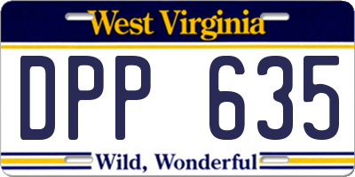 WV license plate DPP635