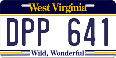 WV license plate DPP641