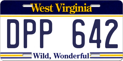 WV license plate DPP642