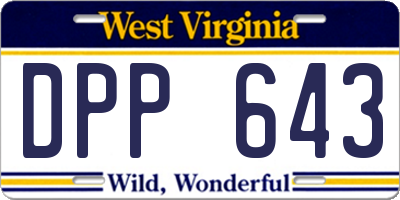 WV license plate DPP643