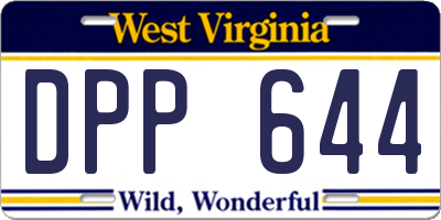 WV license plate DPP644