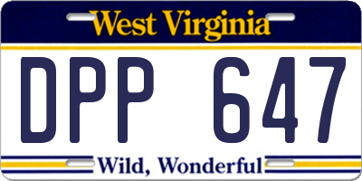 WV license plate DPP647