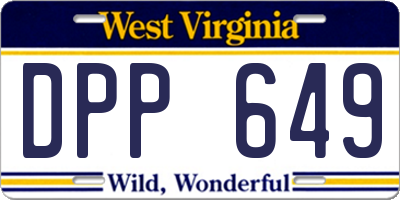 WV license plate DPP649