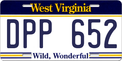 WV license plate DPP652