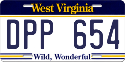WV license plate DPP654