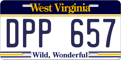 WV license plate DPP657