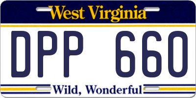 WV license plate DPP660