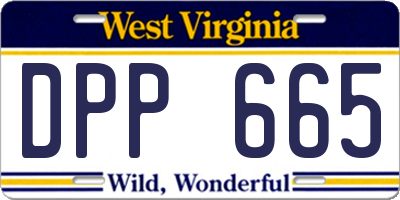 WV license plate DPP665