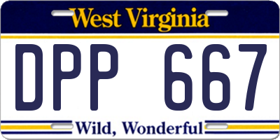 WV license plate DPP667