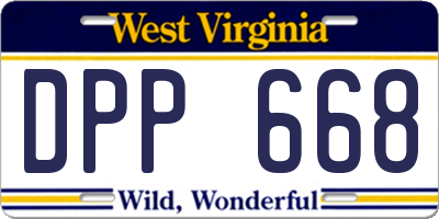 WV license plate DPP668