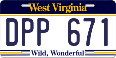 WV license plate DPP671