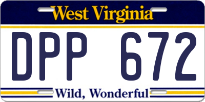 WV license plate DPP672