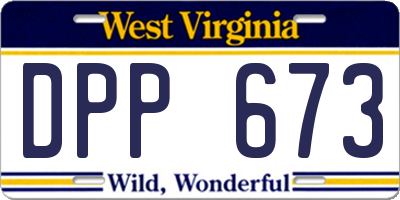 WV license plate DPP673