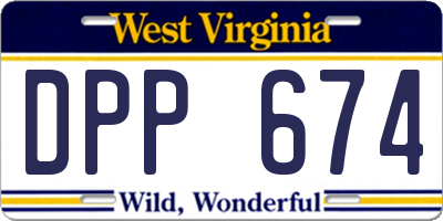 WV license plate DPP674