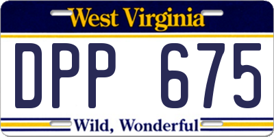 WV license plate DPP675