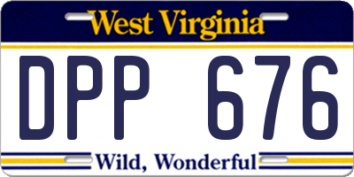WV license plate DPP676