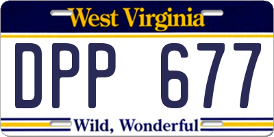 WV license plate DPP677