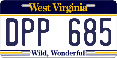 WV license plate DPP685
