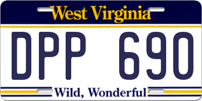 WV license plate DPP690