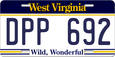 WV license plate DPP692
