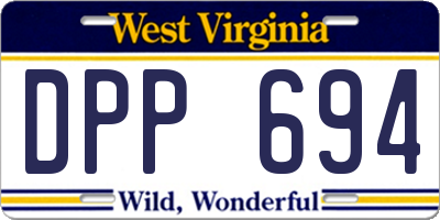 WV license plate DPP694