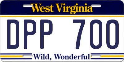 WV license plate DPP700