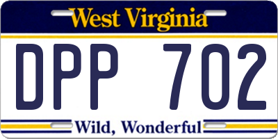 WV license plate DPP702