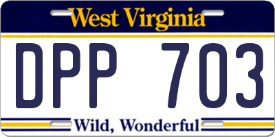 WV license plate DPP703