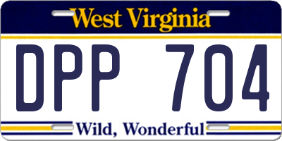 WV license plate DPP704