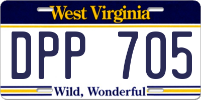 WV license plate DPP705