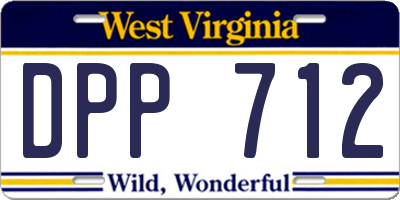 WV license plate DPP712