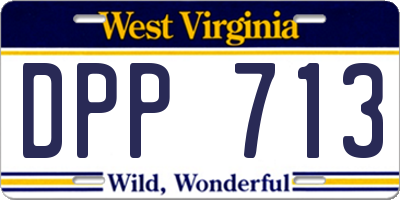WV license plate DPP713