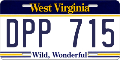 WV license plate DPP715