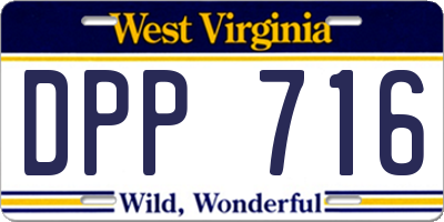 WV license plate DPP716