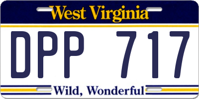 WV license plate DPP717