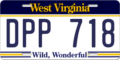 WV license plate DPP718