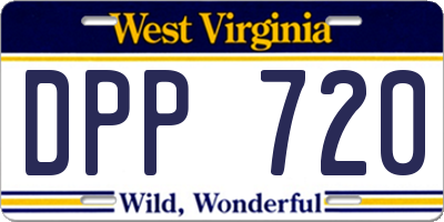 WV license plate DPP720