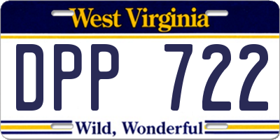 WV license plate DPP722