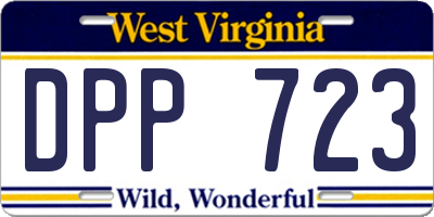 WV license plate DPP723