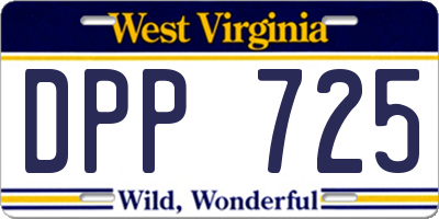 WV license plate DPP725