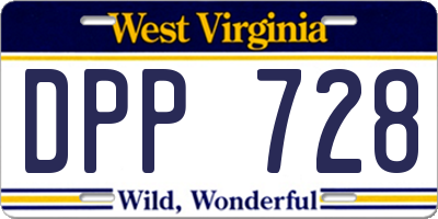 WV license plate DPP728