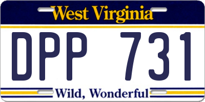 WV license plate DPP731
