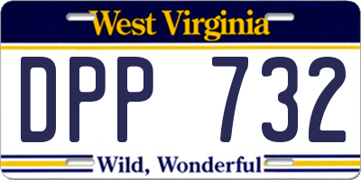 WV license plate DPP732
