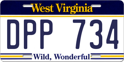 WV license plate DPP734