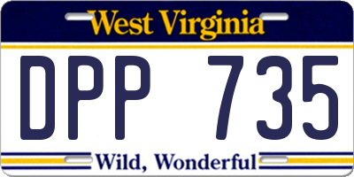 WV license plate DPP735