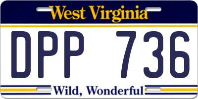 WV license plate DPP736