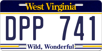 WV license plate DPP741