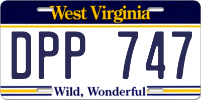 WV license plate DPP747